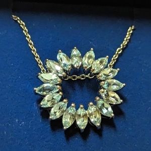 Sky Blue Topaz Necklace Sterling Silver 4.68ctw marquis circular pendant
